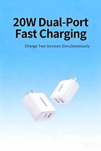 Chargeur rapide UGREEN 20W double port USB-C et USB-A avec prise pliable pour iPhone 15 Pro Max et téléphones Android - Product Image 4