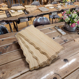 Lot de 3 enseignes vierges en bois massif naturel poli Plaques en bois non fini pour l'artisanat - Product Image 1