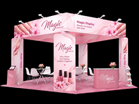 Stand d'exposition pliable en aluminium 20x20 pieds, stand de salon professionnel personnalisé en tissu tendu avec affichage suspendu
