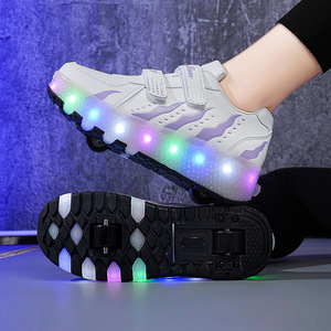 Flashing Roller Shoes For Kids With Led Lights Size 30-39 EVA Material Two Wheels Helios - Product Image 3