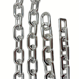 도매 UV 도금 실버 플라스틱 ABS 체인 UV 전기 도금 삽입 버클 오픈 링 수하물 기하학적 체인 - Product Image 1