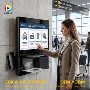 Kiosque d'inscription des visiteurs d'aéroport mural, <span class=keywords><strong>terminal</strong></span> en libre-service avec lecteur de passeport et vérification d'identité - Product Image 1