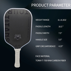 Raquette de pickleball en fibre de carbone personnalisée, durable, de haute qualité, légère, professionnelle, 16 mm, avec balles de pickleball écologiques pour - Product Image 3