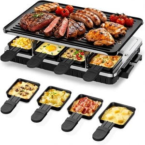 Gril de table électrique CE pour le marché européen, 8 plateaux, 2-en-1, barbecue coréen, plaque de cuisson antiadhésive, contrôle de température réglable, surface froide au toucher - Product Image 1