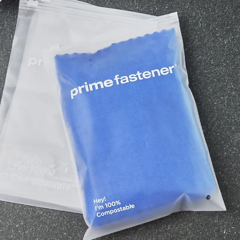 Пользовательский логотип слайд Прозрачный матовый пластиковый пакет на молнии Одежда Футболка Поли Zip lock сумка с логотипом