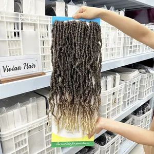 Vivian hair ombre color 4x 22inch bobbi boss nu locs distress nu faux locs with package 40strands /pack pre looped braiding hair