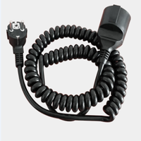 Cable de Alimentación con Enchufe Estándar Europeo, 3 Núcleos, Aislamiento de PVC, Bajo Voltaje, Conductor de Cobre Plateado, Cable Eléctrico con Resorte