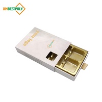 Boîte à tiroir en papier personnalisée de luxe pour 6 chocolats, emballage rigide en carton, boîte cadeau pour bonbons Birgadeiros, truffes