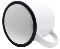 Logo personnalisé de haute qualité imprimable 12Oz sublimation blanche petite tasse de camping en émail avec poignée