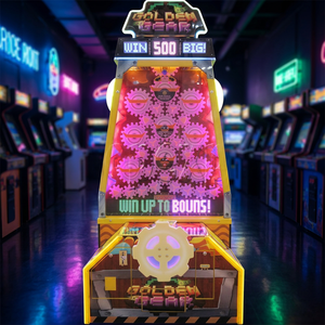 Máquina de Juego Arcade Golden Gear: Lujosa Máquina Electrónica Giratoria Operada por Monedas con Simulador de Caída de Bolas de la Suerte y Recompensas - Product Image 6