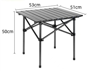 Factory Supply Portable Egg Roll <b>Camping</b> Travel Picnic Barbecue Desk Outdoor Furniture Carbon Steel Folding <b>Table</b> - Product Image 1