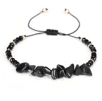 Nouveau Bracelet Tendance Tricoté à la Main, Pierre Anormale Colorée avec Cristal de Verre, Différentes Couleurs Porte-Bonheur