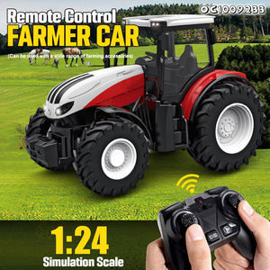 8 ruedas niños simulación granjero coche niños <span class=keywords><strong>Tractor</strong></span> conjunto juguetes control remoto camión modelo 1:24 escala para la venta - Product Image 2