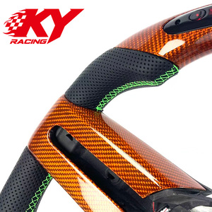 Volante Deportivo Personalizado de Fibra de Carbono con LED e Indicador de RPM para Ford Mustang ST RS Shelby SuperBee Snake Mach1 S550 GT350 GT500 Coupe V8 - Product Image 2