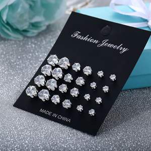 Wholesale 24 Pcs <strong>Earrings</strong> Cubic Zircon Simulated <strong>Diamonds</strong> Cheap <strong>Fake</strong> <strong>Diamond</strong> <strong>Earrings</strong> - Product Image 6