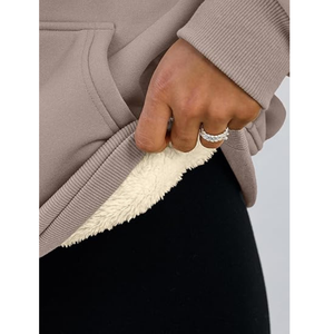 Sweat à capuche doublé en sherpa |   Sweat-shirt en polaire ultra chaud avec intérieur en fourrure douce pour l'hiver, vêtements décontractés et personnalisation de la marque - Product Image 6