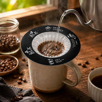 Filtre à café jetable en papier, en pâte de bois vierge, style soucoupe volante UFO, pour la préparation du café à la maison et au bureau