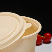 Boîte à glace en amidon de maïs écologique, compatible micro-ondes, biodégradable, conteneur de rangement rond pour desserts, qualité alimentaire, empilable