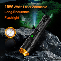 Lampe torche en aluminium étanche IPX4 avec brise-vitre d'urgence, zoom, faisceau spot et large, pour la chasse, la patrouille et les activités de plein air