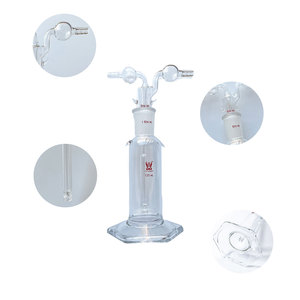 मिट्टी अनुकूलन योग्य 125 मिलीलीटर 250 मिलीलीटर 500 उच्च तापमान प्रतिरोध मोटी दीवार बोरोसिलिकेट ग्लास गैस धोने की बोतलें प्रयोगशाला के लिए - Product Image 2