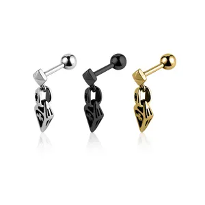 Wholesale classical 316L Stainless Steel Cross And Rhombus Man And Women Pendant Earrings Stud