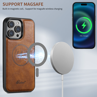 Étui de protection antichoc en cuir PU avec béquille pour iPhone 17, 16 Pro Max, 14, 15 – Idéal pour usage professionnel