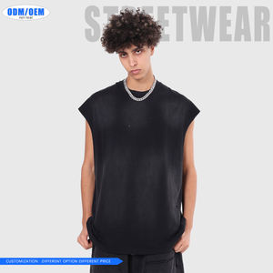 Camiseta sin Mangas Extra Grande de Alta Calidad Personalizada, 100% Algodón Lavado y Cortado, Estilo Vintage para Hombre - Product Image 4