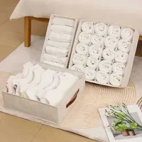 Boîte de rangement pliable pour pantalons, sous-vêtements, chaussettes, t-shirts et plus, avec 6 compartiments et poignées