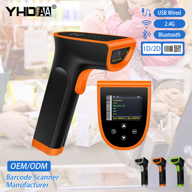 High Performance 2D Barcode Scanner Wireless Bluetooth Bar Qr Code Reader, Support Scan 1D/2D Barcodes on Paper & Mobile Screen