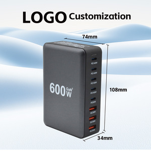 AWELL High Power Multi-port GaN Desktop <b>Charging</b> Station Universal USB C PD Fast Charger for Laptop Smartphone Tablet - Product Image 4