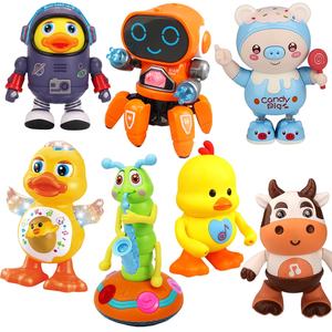 핫 세일 LED 발광 노래하고 춤추는 동물 오리 애벌레 돼지 소 로봇 전자 음악 장난감 어린이 선물용 - Product Image 1