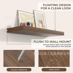Cross-border wooden wall-mounted floating <b>shelf</b> rack for living room, <b>bedroom</b>, bathroom, and kitchen, extended storage rack - Product Image 3