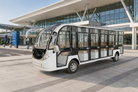 Bus électrique touristique ouvert de marque RENQI avec 7 rangées et 20 sièges, transport public pour les grands sites touristiques et les stations balnéaires