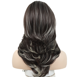 Perruque longue bouclée de style occidental pour <span class=keywords><strong>femme</strong></span>, <span class=keywords><strong>mi</strong></span>-longue, volumineuse, dégradé <span class=keywords><strong>blond</strong></span> - Product Image 5