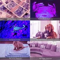 Lampe de poche ultraviolette de haute qualité, 395nm, Ultra lumineuse, 128 LED, détecteur portatif professionnel d'urine de chien, lampe torche UV