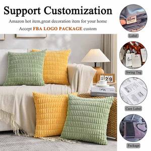 Vente en gros housse de <span class=keywords><strong>coussin</strong></span> en <span class=keywords><strong>velours</strong></span> côtelé à rayures bohèmes ferme moderne et élégante <span class=keywords><strong>coussin</strong></span> en <span class=keywords><strong>velours</strong></span> côtelé doux pour la décoration de la maison - Product Image 6