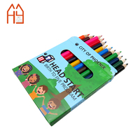 Ensemble de crayons de couleur de 3.5 pouces 12 pièces avec boîte personnalisée offre promotionnelle en gros pour une valeur élevée
