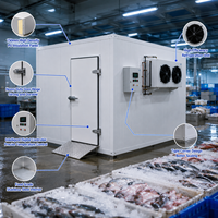 Chambre froide industrielle modulaire avec moteur automatique -18 à -25°C pour la viande, les fruits de mer et les aliments surgelés