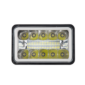 ไฟหน้า LED สี่เหลี่ยม 5 นิ้ว แบบสามแถว พร้อมวงแหวน Angel Eye ไฟสูง-ต่ำ สำหรับรถบรรทุกและรถออฟโรด - Product Image 1