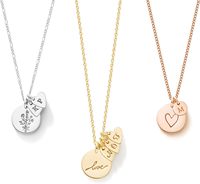 Kalung piringan ibu personalisasi baja tahan karat perhiasan cinta tag Hati awal kalung cakram MAMA koin kustom cantik untuk wanita