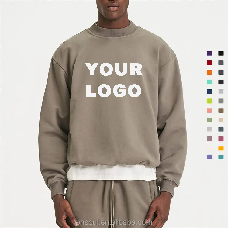 OEM Groothandel Blank Zwaargewicht 100% Katoen Custom Logo Crewneck Oversized Sweatshirt Voor Mannen