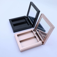 Palette vide de poudre pressée avec LOGO de couleurs personnalisées emballage de maquillage carré fard à paupières 2 couleurs surligneur étui à fard à joues avec miroir