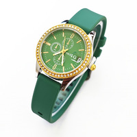 Set Perhiasan Wanita 4 in 1 Kalung Zirkon Kotak Cincin Anting Jam Tangan Quartz Kalender
