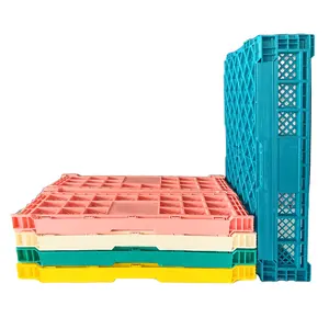 Vegetable Foldable Plastic Crate For Storage Fruit Box Ventilated Foldable Crate