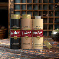 Bouteille de sauce en plastique PET personnalisée avec bouchon doré pour sauce au chocolat et au caramel de qualité supérieure, emballage de coffret cadeau de luxe, image de marque haut de gamme