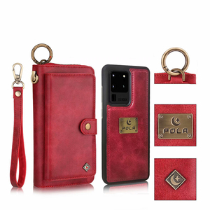 Pola Retro đa chức năng dây kéo Ví Thẻ Túi xách có thể tháo rời 360 bảo vệ đầy đủ cho iPhone 16 Pro Max 15 Pro Max trường hợp điện thoại - Product Image 1