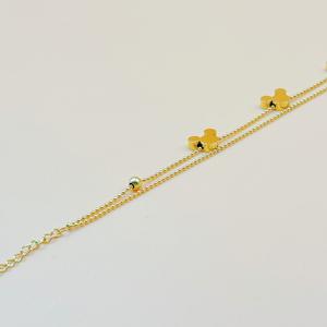 Gioielli raffinati in acciaio inox <span class=keywords><strong>topolino</strong></span> doppio braccialetto da donna oro placcato 18K Charms gioielli in acciaio inox - Product Image 5