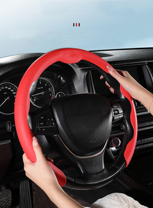 Cubierta de cuero para <span class=keywords><strong>volante</strong></span> de coche con agujero 5D de 38CM, accesorios para automóviles 2020 2021 2022 Sport 2018 2019 para <span class=keywords><strong>Suzuki</strong></span> <span class=keywords><strong>Swift</strong></span> 2017 Opp Bag YH - Product Image 3