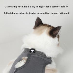 Traje de Recuperación Quirúrgica <span class=keywords><strong>para</strong></span> Gatos, Suave y Elástico, Anti-Lamido y Anti-Escape, Ropa Postoperatoria <span class=keywords><strong>para</strong></span> Gatos, Camiseta Transpirable <span class=keywords><strong>para</strong></span> la Recuperación de Mascotas - Product Image 5