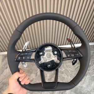 Volant en cuir semi-perforé <span class=keywords><strong>R</strong></span>-Line pour Volkswagen VW <span class=keywords><strong>Golf</strong></span> 8 MK8 <span class=keywords><strong>R</strong></span> 5 6 <span class=keywords><strong>7</strong></span> MK5 MK6 MK7 Polo GTI Scirocco Jetta Passat B8 - Product Image 2